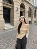 Women's Sexy One-Shoulder Long Sleeve Knitted Sweater - Slim Fit, Irregular Hem, Short Top for Autumn and Winter