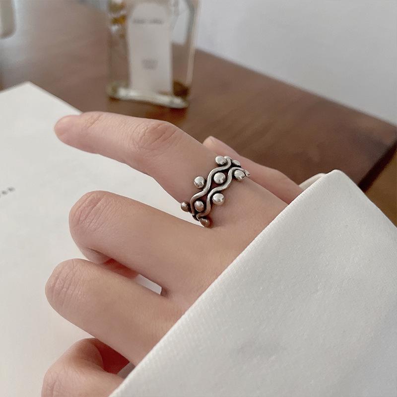 Lan Zhi 925 Sterling Silver Unisex Retro Open Index Finger Ring