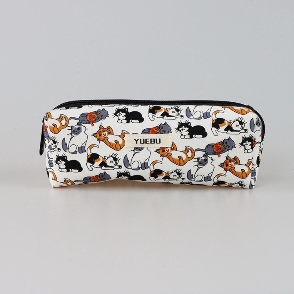 Large Capacity Stationery Box with Zipper Kitten Pencil Pouch Pencil Case  Back-To-School Supplies