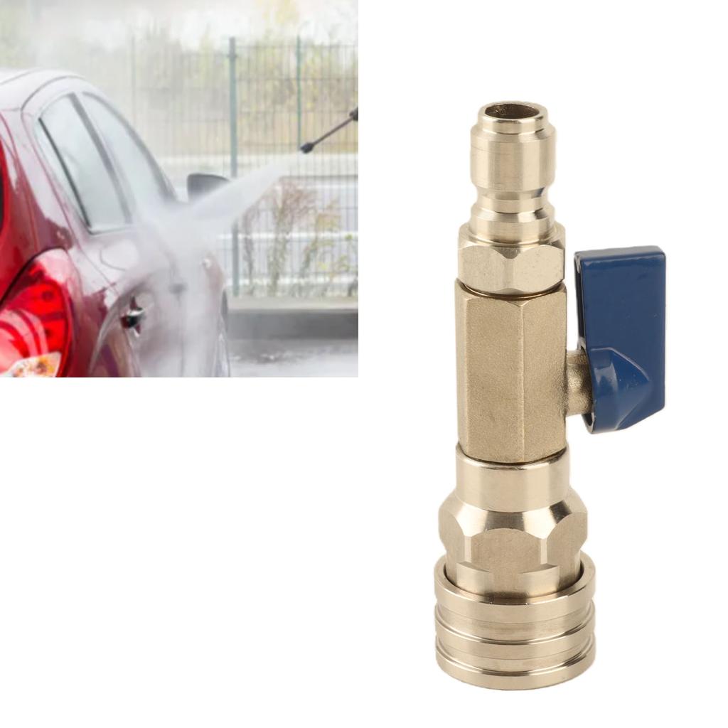 High Pressure Washer Stainless Steel   Valve 4500PSI 3/8 Inch Quick Connect Power Washer Hose Valve Patio Car Washing