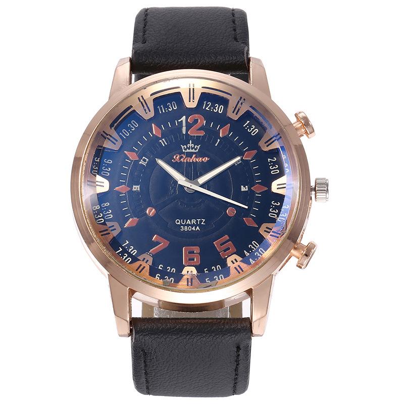 5-Piece Creative Gift Set: Business Watch with Leather Strap, Glasses, and Wallet