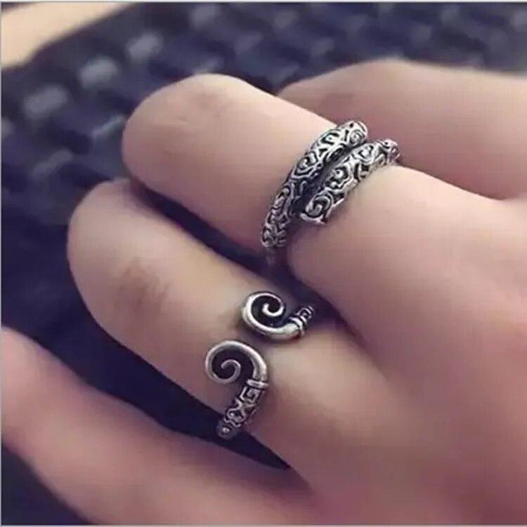 

Love You 10,000 Years Big Talk Westward Tour Rings Men And Women Retro Opening Jewelry Hoop Spell Couple Ring