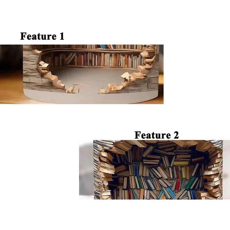3D Creative Mug Special Design Effect Wall Crash and Book Shelf Coffee Tea Cup Christmas Boys Girls Gifts for Office Household
