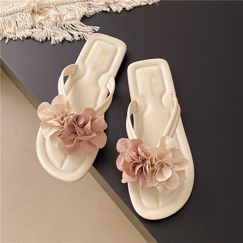 Design Sense Flip-flops Female Summer New Models Go Out Fashionable Sweet Fairy Vacation Wind Thick Bottom Non-slip Toe Drag