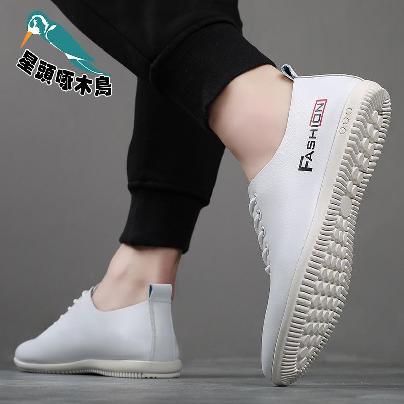 2025 summer leather shoes cowhide men's shoes soft sole men's business casual shoes flat heel English leather shoes