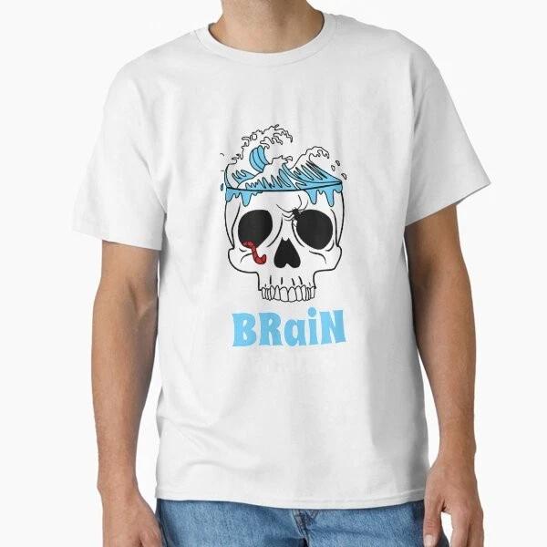 

Cool Brain Waves Surfer Skull Humor Classic T T shirt Made in US/AUS Size S-2XL XL