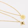 European and American Fashion Personalized Fringed Moon Star Necklace, Retro Temperament Diamond-set Design Clavicle Chain