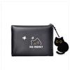 PU Leather Festive Fortune Wallets Black+White Three-Fold Cat Babking Design Mini Wallet Minimalist Large Capacity Coin Purse