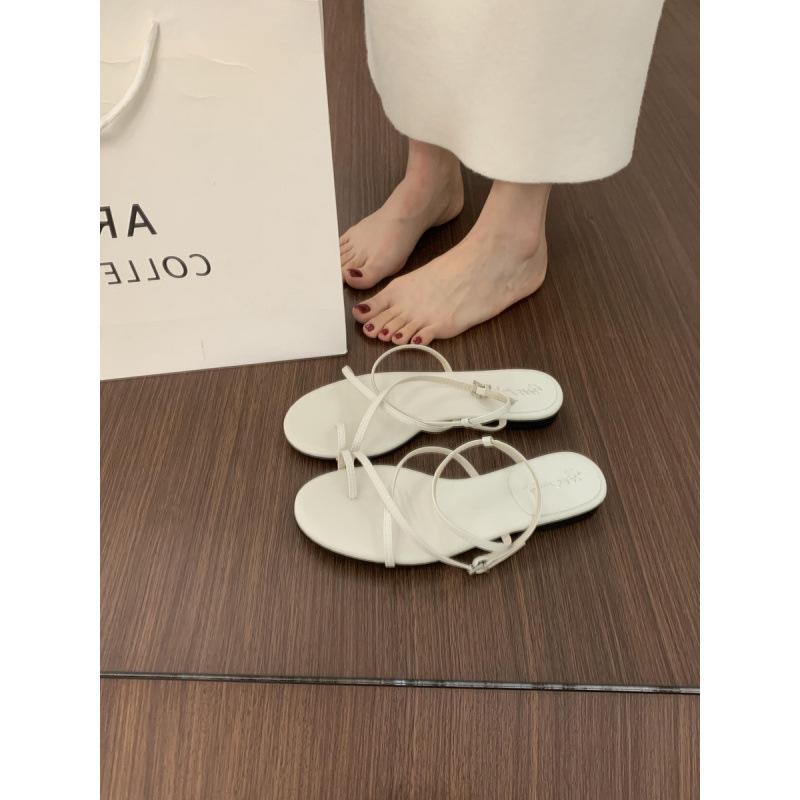 

2025 Spring and Autumn New Fashion Versatile Simple Strap Cross Strap Roman Sandals Women s Flat Soft Bottom Cross 40