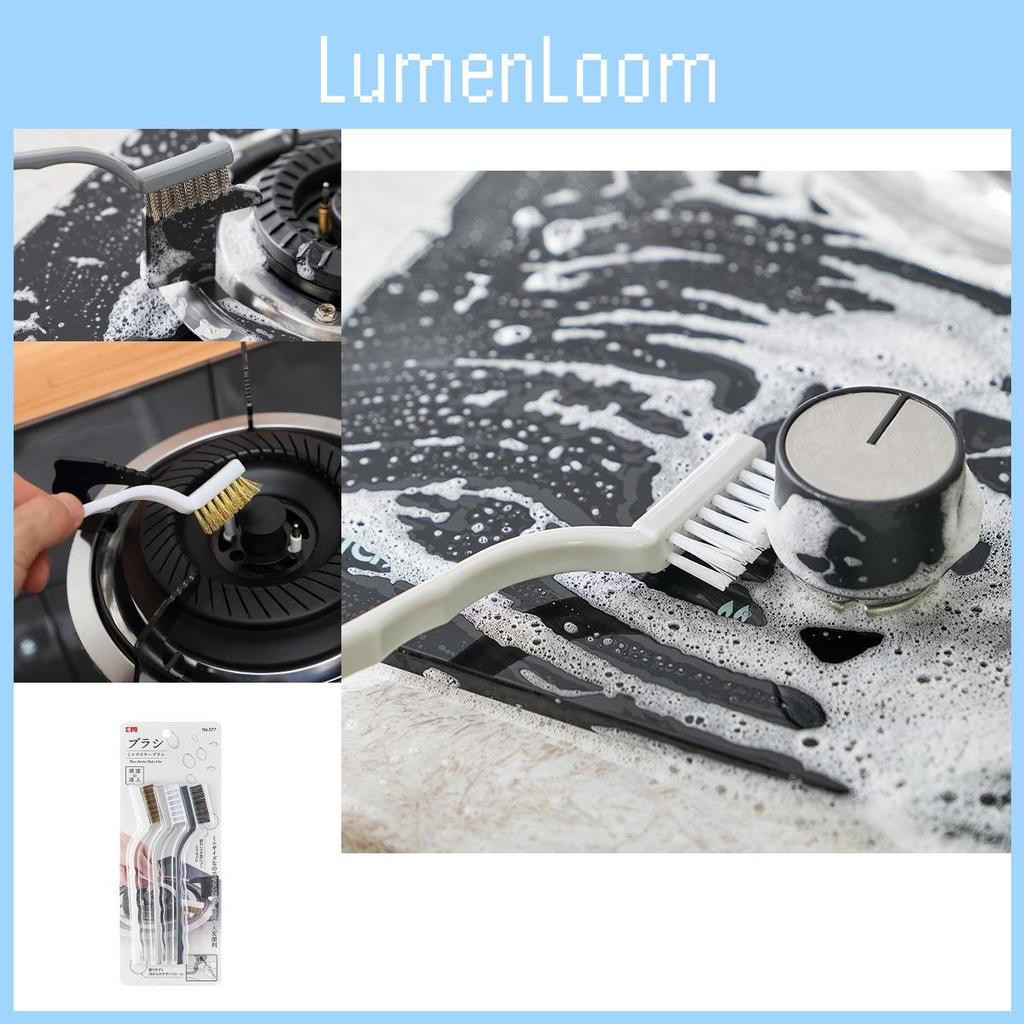 Kitchen Gas Stove Brush With Copper Steel Nylon Bristles For Tough Grease Removal