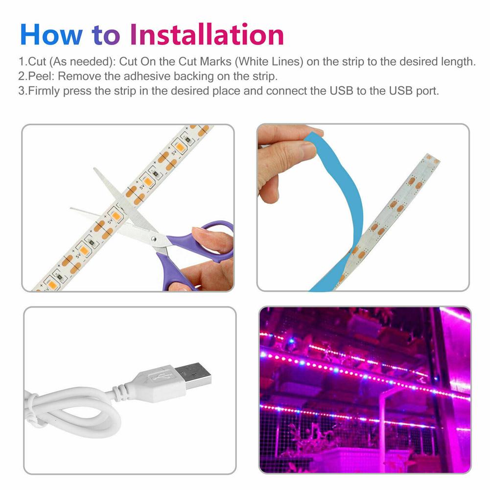 Led Grow Light Strip Waterproof Energy Saving Full Spectrum Grow Lamp For Indoor Plant Vegetable