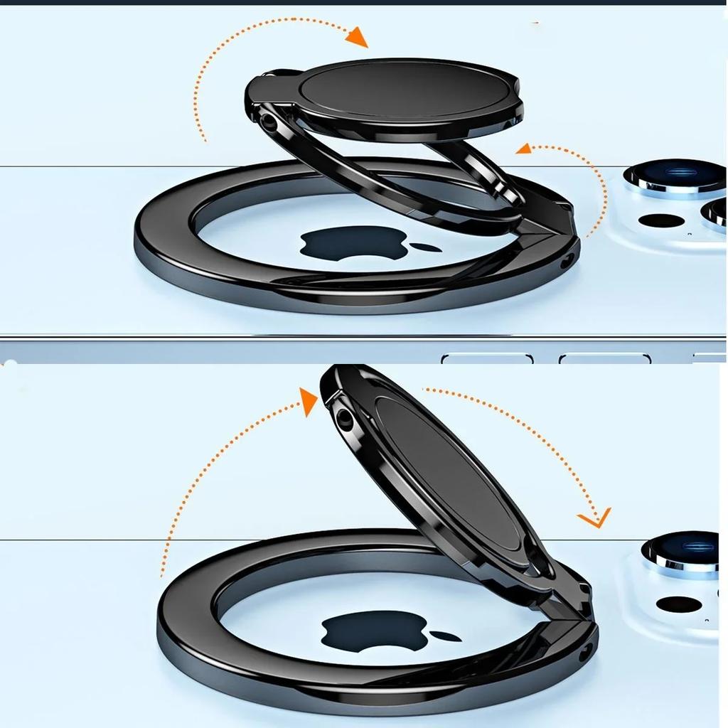 1pc Strong Magnetic Double Ring Buckle Ultra-thin Metal Foldable Phone Holder for IPhone 11 Xs 12 13 14Pro Max MIni  Phone Grip