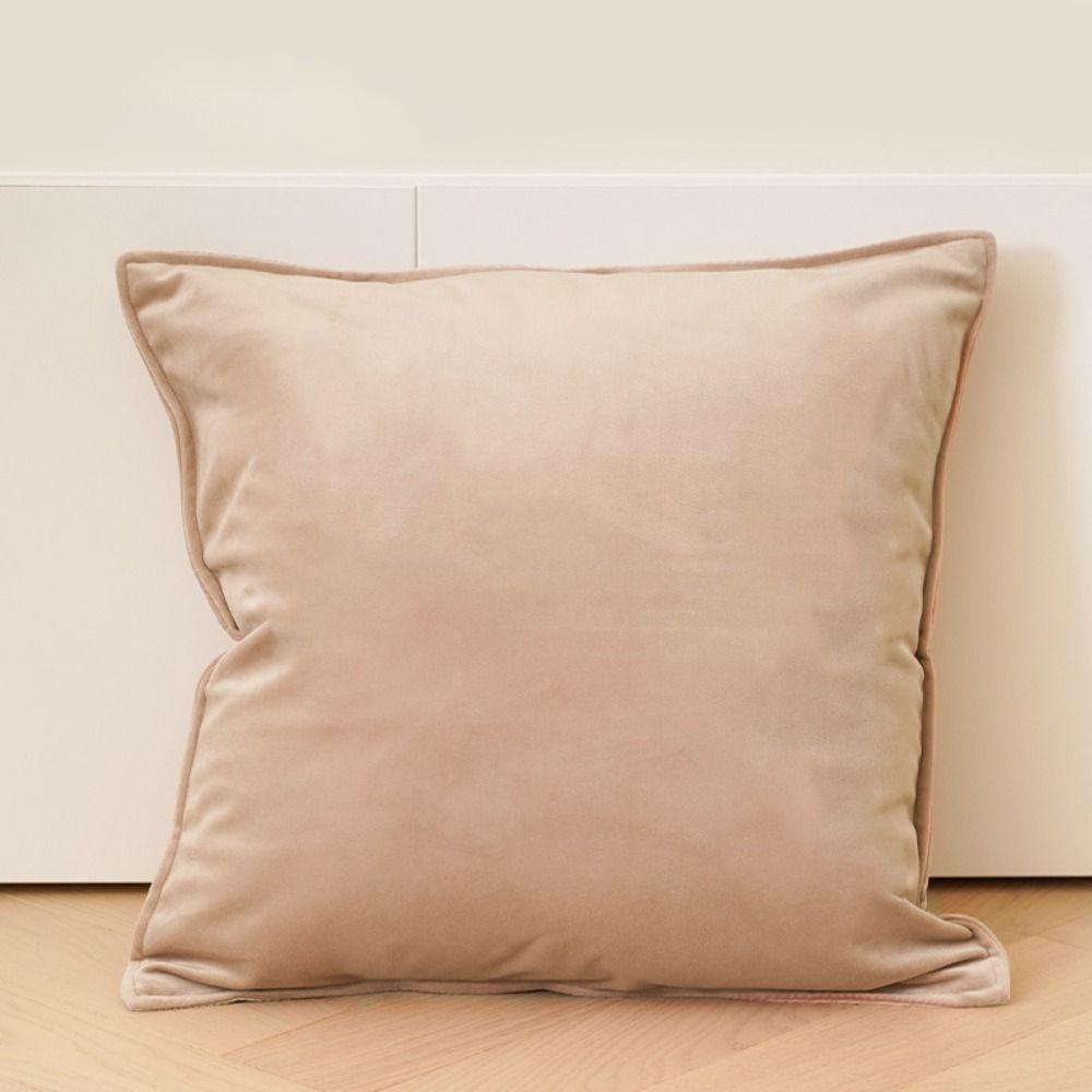 Soft Velvet Throw Pillow Cover Solid Color Sofa Pillowcase High-end Cushion Cover Hotel