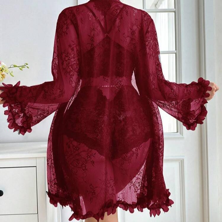 Sexy Large Size Erotic Underwear Suspender Loose Version Home Pajamas French Solid Color Sexy Suit