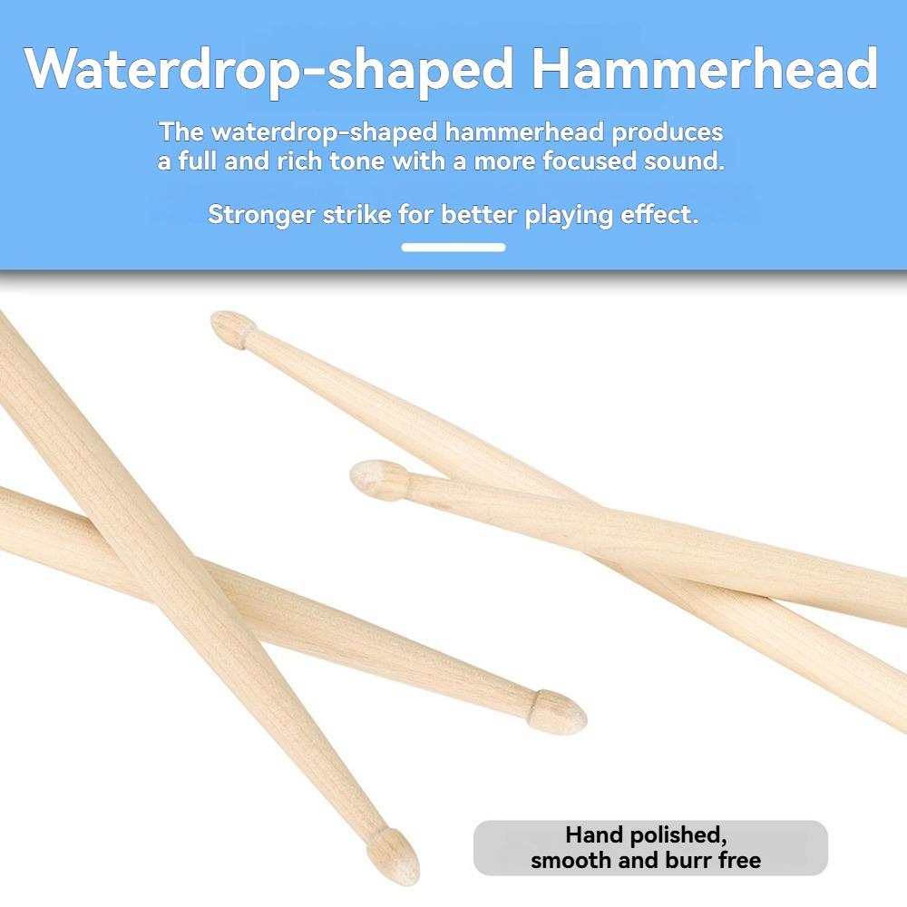 12 Pairs 7A Maple Wood Drum Sticks Classic High-quality Drumsticks for Adults and Beginners