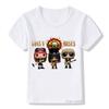 Children Print Slash Rock Band Gun Roses T-shirt O-Neck Short Sleeves Summer Boy&Girl Cool Casual Tee Baby T Shirt Fashion Tops