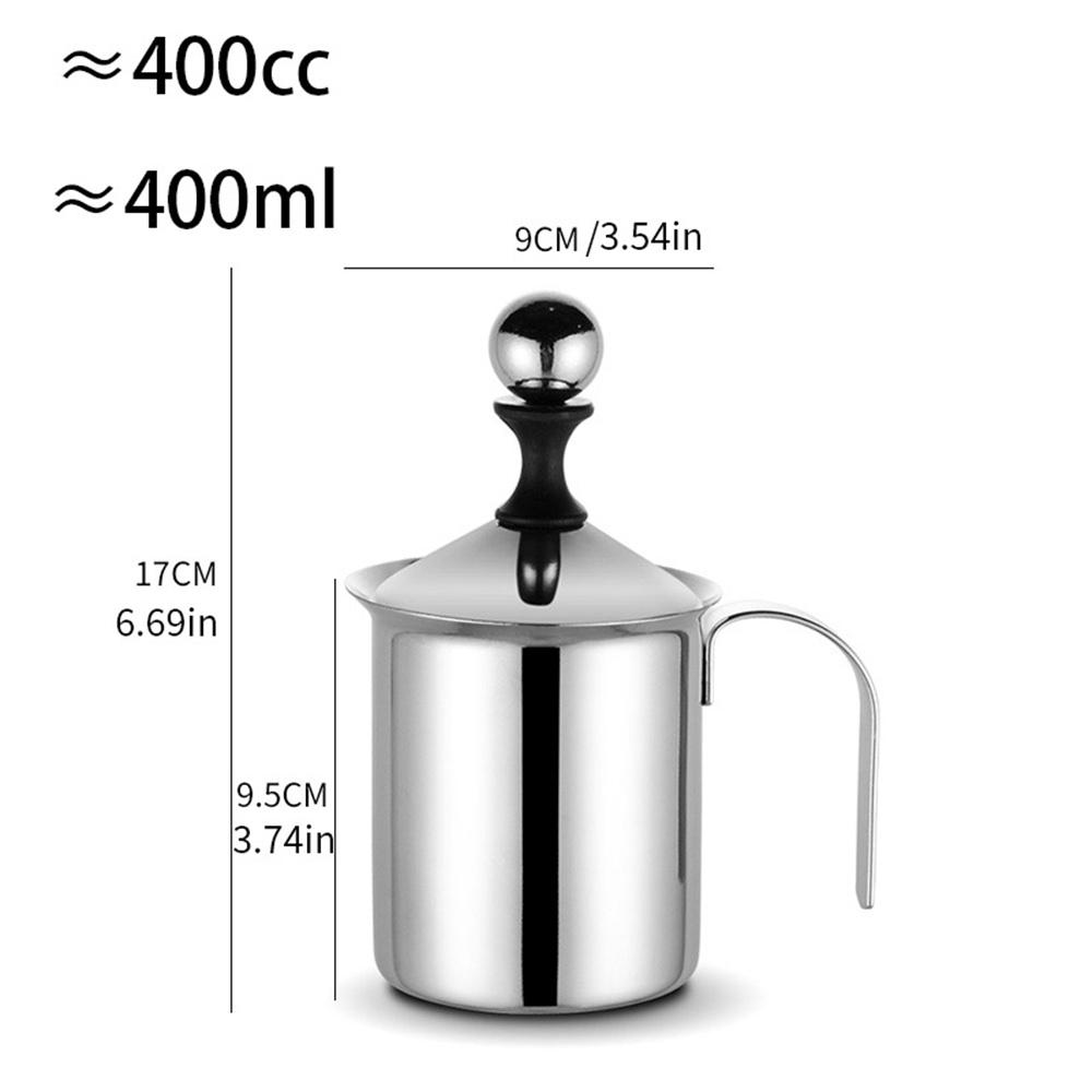 1pc Stainless steel thickened double-layer milk frother manual milk frothing pot for coffee milk frothing pot machine kitchen ga
