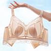 Summer Thin Bra Women's Full Cup Adjustment Type Gathered Bra Cinched Breast Anti Sagging Oversized Push Up Bra