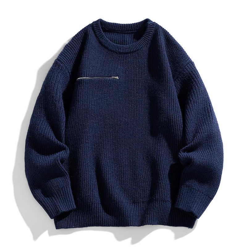 Rough Sweater Zipper Pocket Sweater Men Knitted Sweater Men Jacket Men Autumn and Winter Sweater Jacket Men M 5989₽