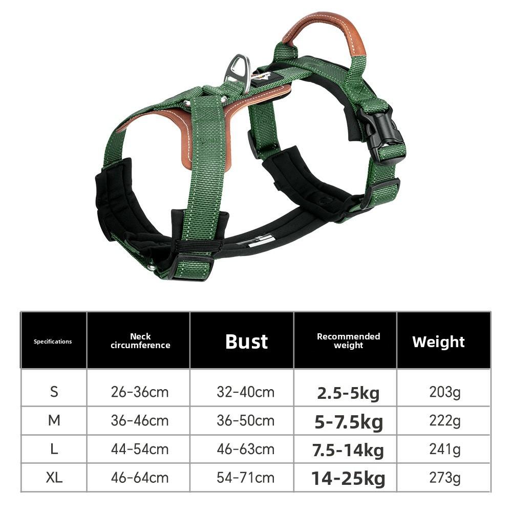 

Pet Harness Leather Upgrade Durable Noslip Adjustable For Small Medium Large Dogs S зелёный