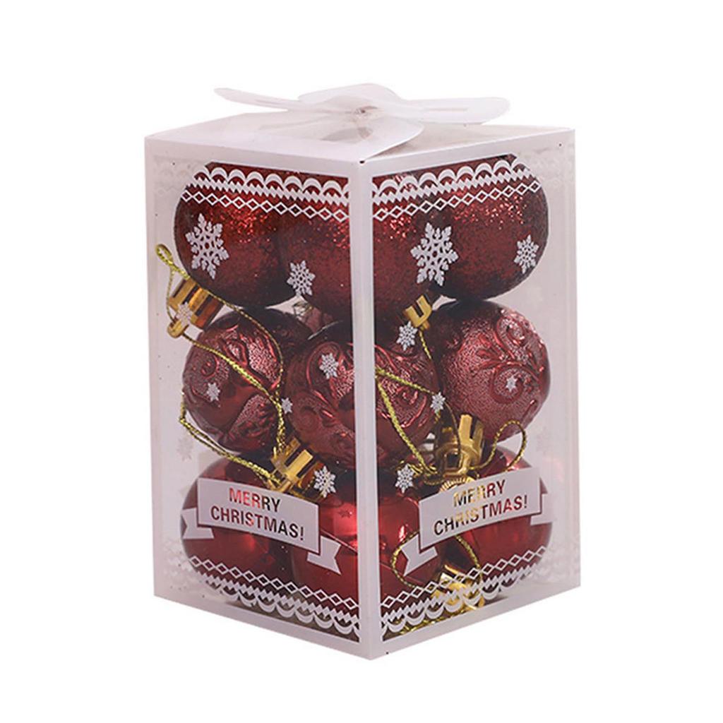 12Pcs Christmas Balls Christmas Tree Ornaments Ball Home Decor Xmas Hanging Christmas Party Decorations New Year Gift