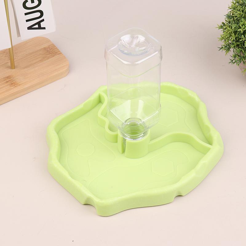 Reptile Feeders Waterer Automatic-refilling Turtle Water Dispenser Bottle Tortoise Food Water Bowl Feeding Dish for Lizards