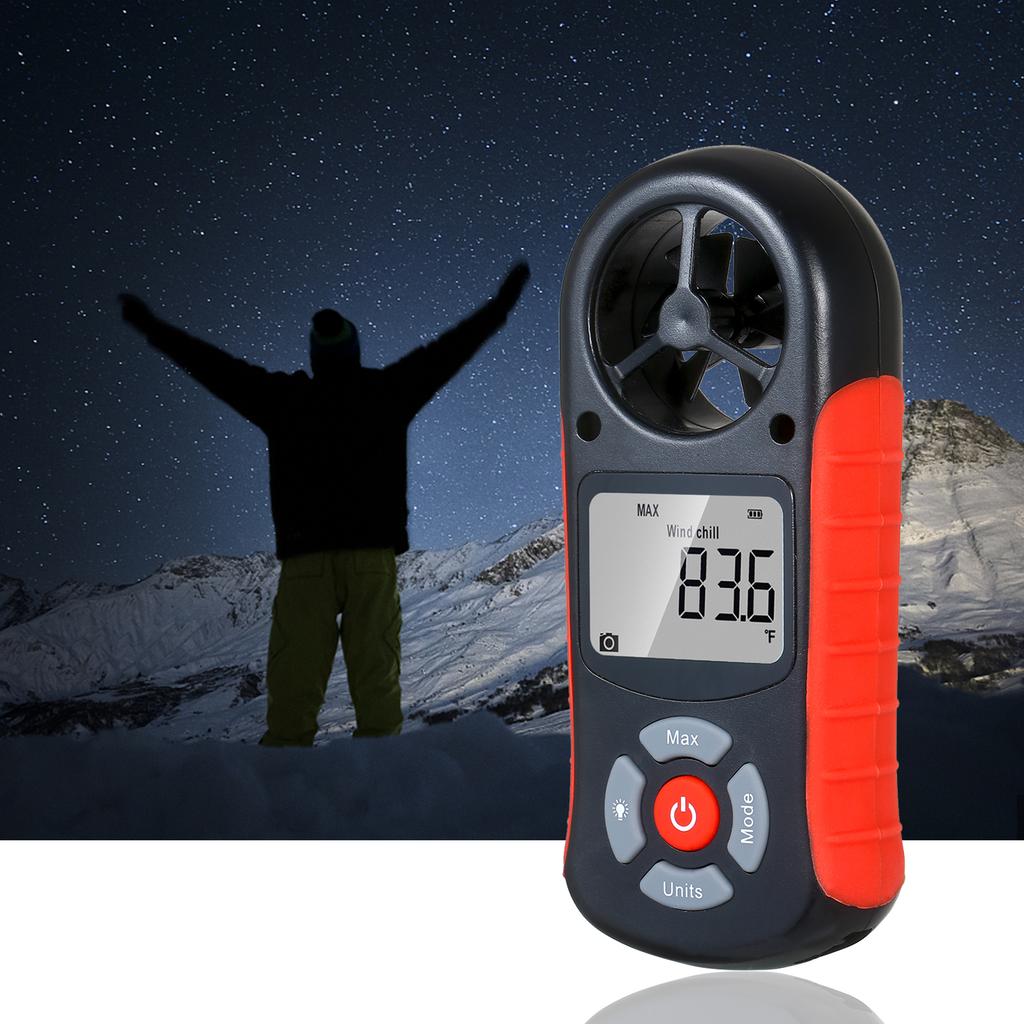 8 in 1 Handheld Digital Anemometer Wind Speed Wind Chill Temperature Humidity Heat Index Dew Point Barometric Pressure