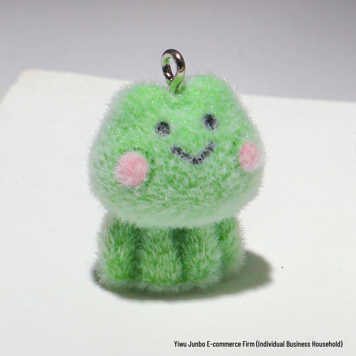 Флокированный брелок-лягушка из смолы - Трехмерная милая кукла-подвеска для сумки