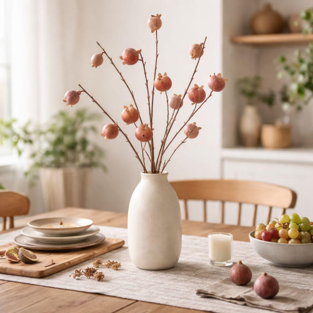 Plastic Artificial Pomegranate Branch 8 Fruit Foam Fruits Branches  Chinese New Year Decor