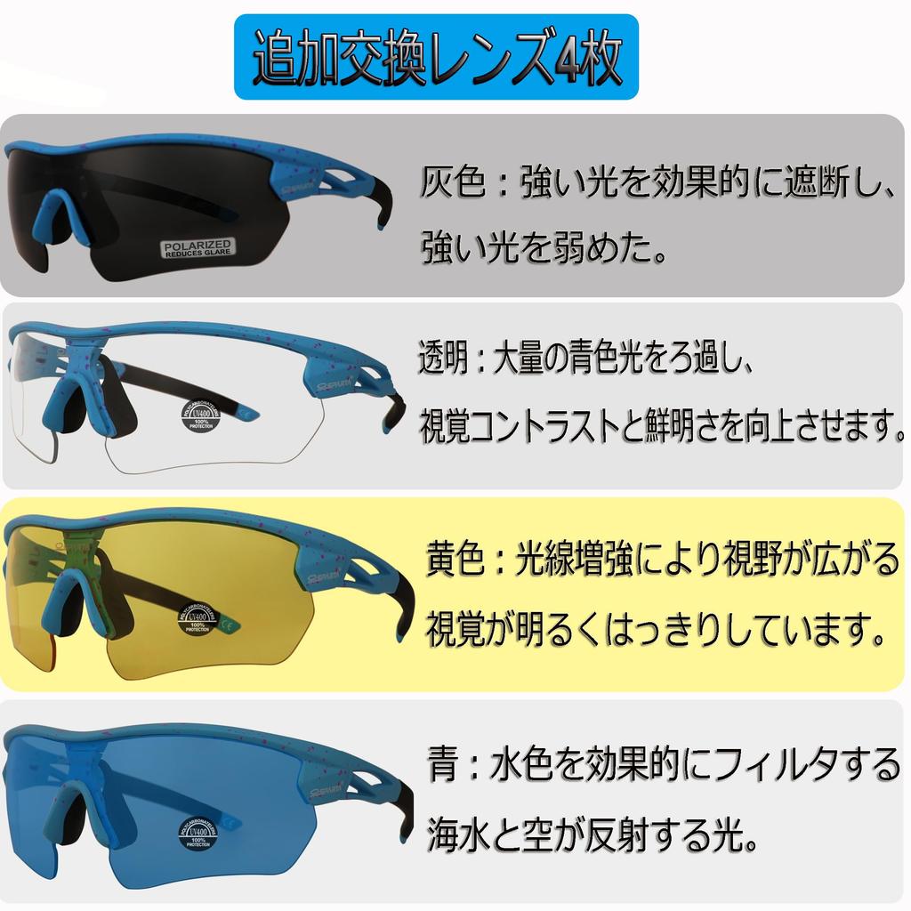 [OUTDOORSPARTA] Sports Sunglasses (8. Blue bezel with color points, all-lens mirror pink)