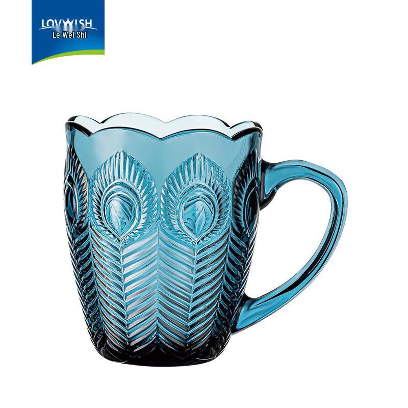 LOVWISH Ink Blue Glass Mug with Handle