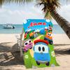 Customizable personalized beach towels Leo the Truck themed designs.Suitable for the beach, yoga, sports;ideal as beach accessories
