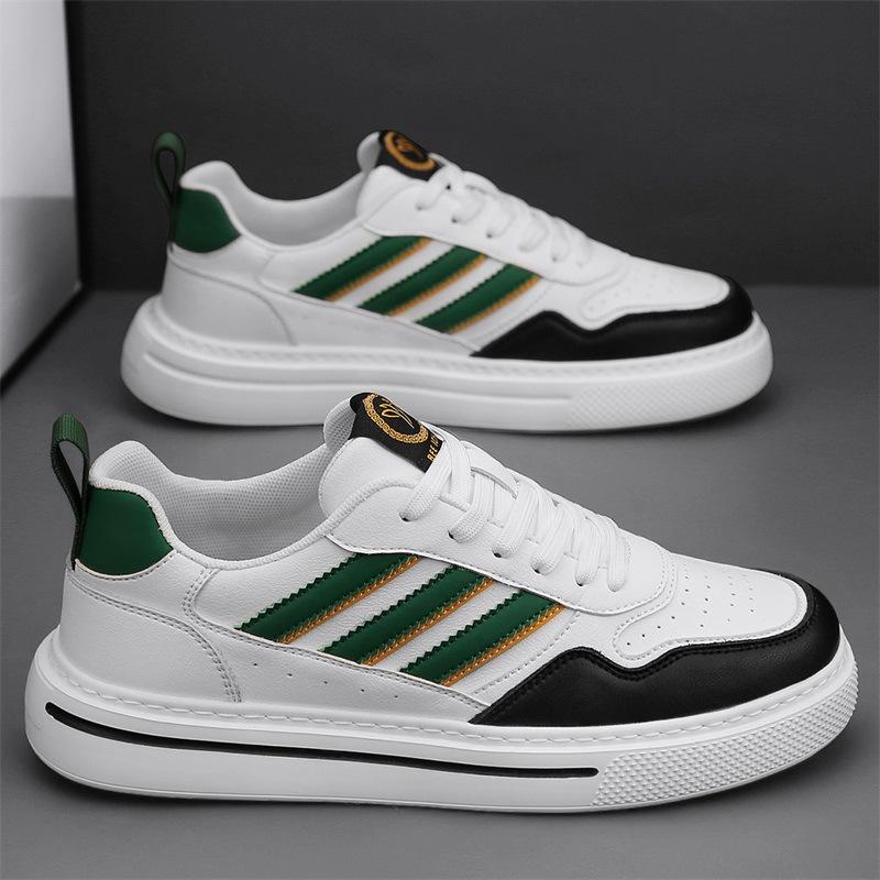 Пара модных кожаных кед новая мягкая подошва на все четыре сезона повседневные белые туфли мужская обувь из натуральной кожи 36 19739₽