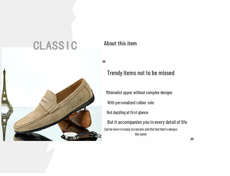 Men's Large Size Leather Slip-On Moccasin Loafers