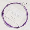 Natürliche Eisdurchlässige Amethyst Gypsy Design Halskette Schlüsselbein Kette Pullover Kette