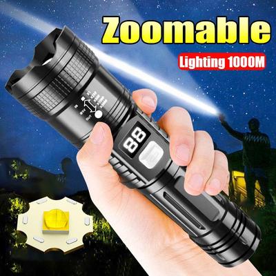 1000M Super Bright High Power LED Flashlights Outdoor Waterproof Flashlight Camping Lantern Torch Rechargeable Lamp Portable Flashlight