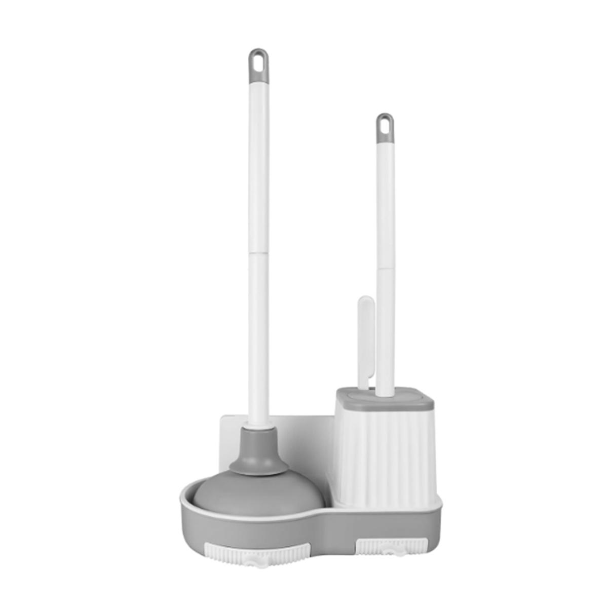 

2025+ Toilet Brush and Plunger Set with Crevice Cleaning Brush, White Plunger and Brush Combo with Hidden Holder China Mainland