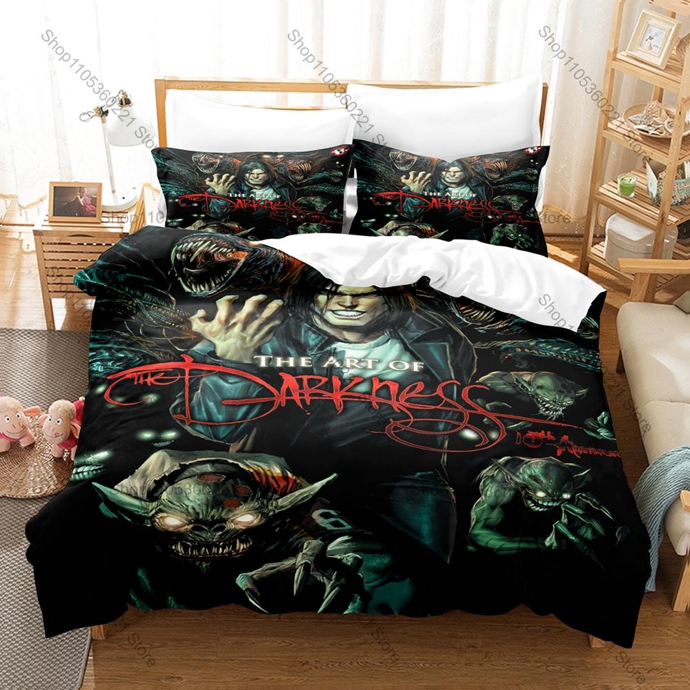 Cool The Darkness Jackie Estacado Mafia Demon Tentacle Supernatural Horror Shooter Game HD Bedding Set Duvet Cover + 2 Pillowcas