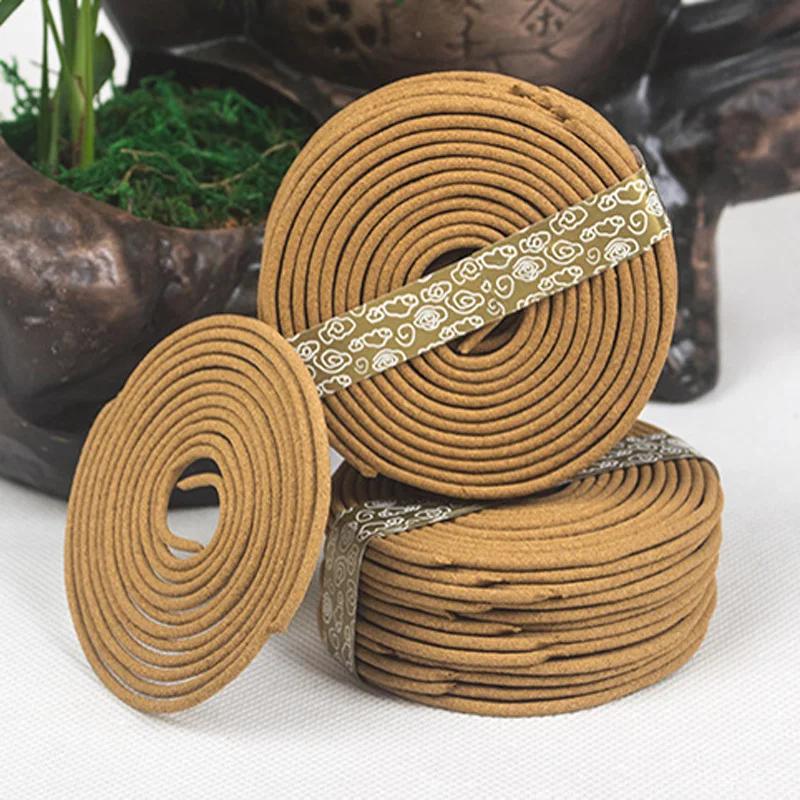 Y 48 pièces/boîte Encens Naturel en Spirale Aromathérapie Parfum Intérieur Indien Bouddhiste Bois de Santal Encens Sans Porte-Encens Parfum d'Intérieur
