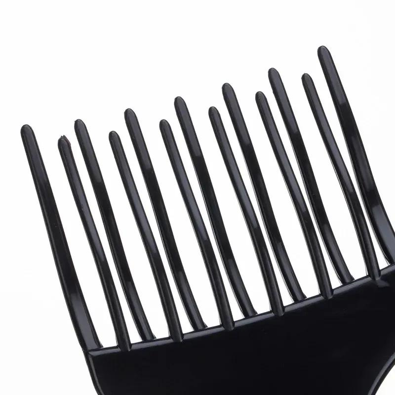 1Pc Pro High& Low Gear Comb Insert Afro Hair Pick Big Tooth Comb Hair Fork Plastic Curl Hairbrush Anti-static Hair Styling Tool