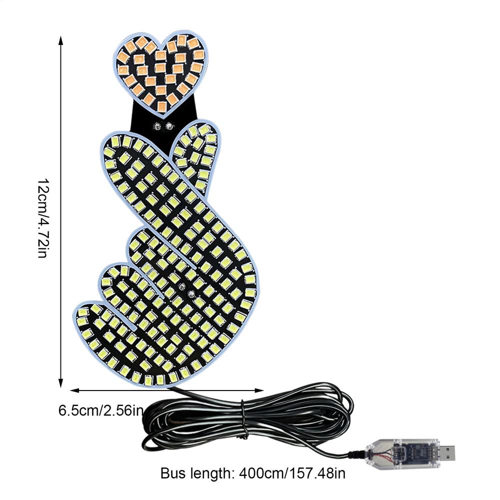 

Heart Car Accessories Plug In Dynamic Ambient Lighting Car Decorations For Windshield Truck Window Door Night Valentines Women фіолетовий