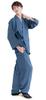 KYOETSU Men's Washable Denim Samue (Work Clothes), Solid Color, 100% Cotton, Year-Round, Light Blue (Size L)