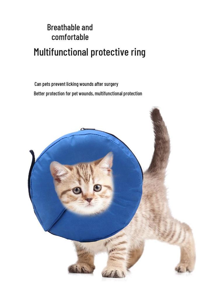 Verstellbarer Weicher Aufblasbarer Haustier-Elizabethkragen - Nach OP Anti-Leck Bequeme Hunde- & Katzen-Hals-Kopfbedeckung