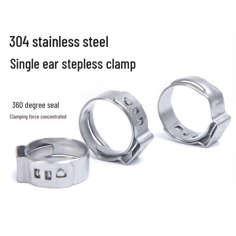304 Stainless Steel Single Ear Stepless Hose Clamp