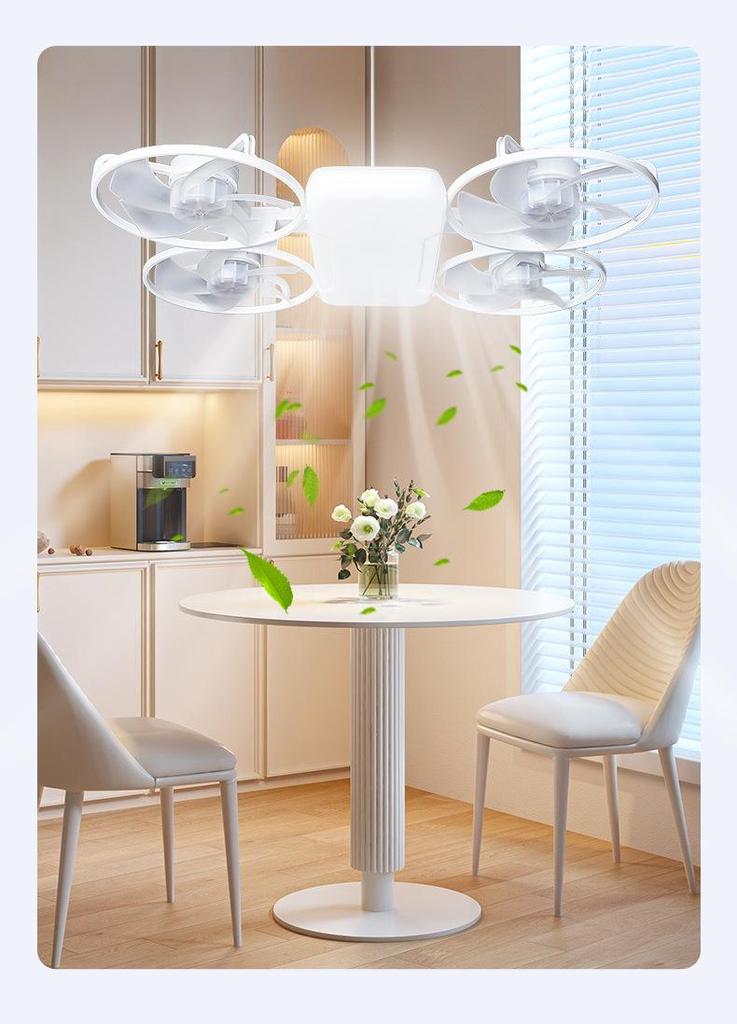 Cross-border Foldable LED Ceiling Fan Light with E27 Base and Four Blades