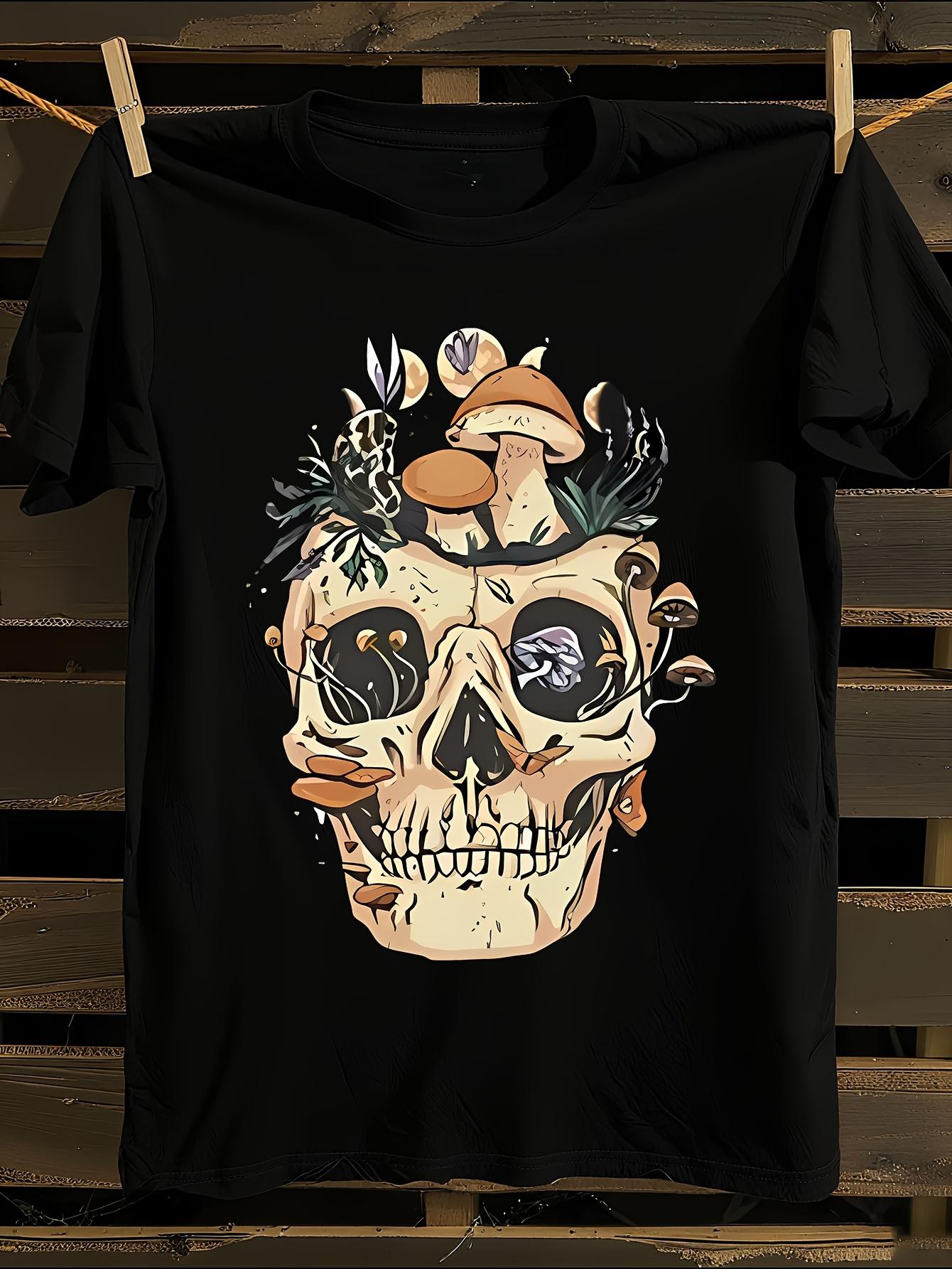 Gothic Mushroom Skull Toadstool Graphic Tshirt M