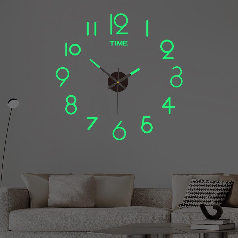 Modern Minimalist DIY Acrylic Wall Clock with Decorative Stickers for the Living Room