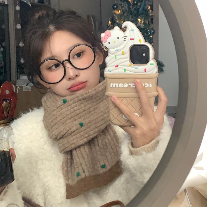 New Autumn and Winter Woolen and Woolen Scarf for Women Korean Style Versatile  Thickened Warm and Neck Protecting Scarf for Students