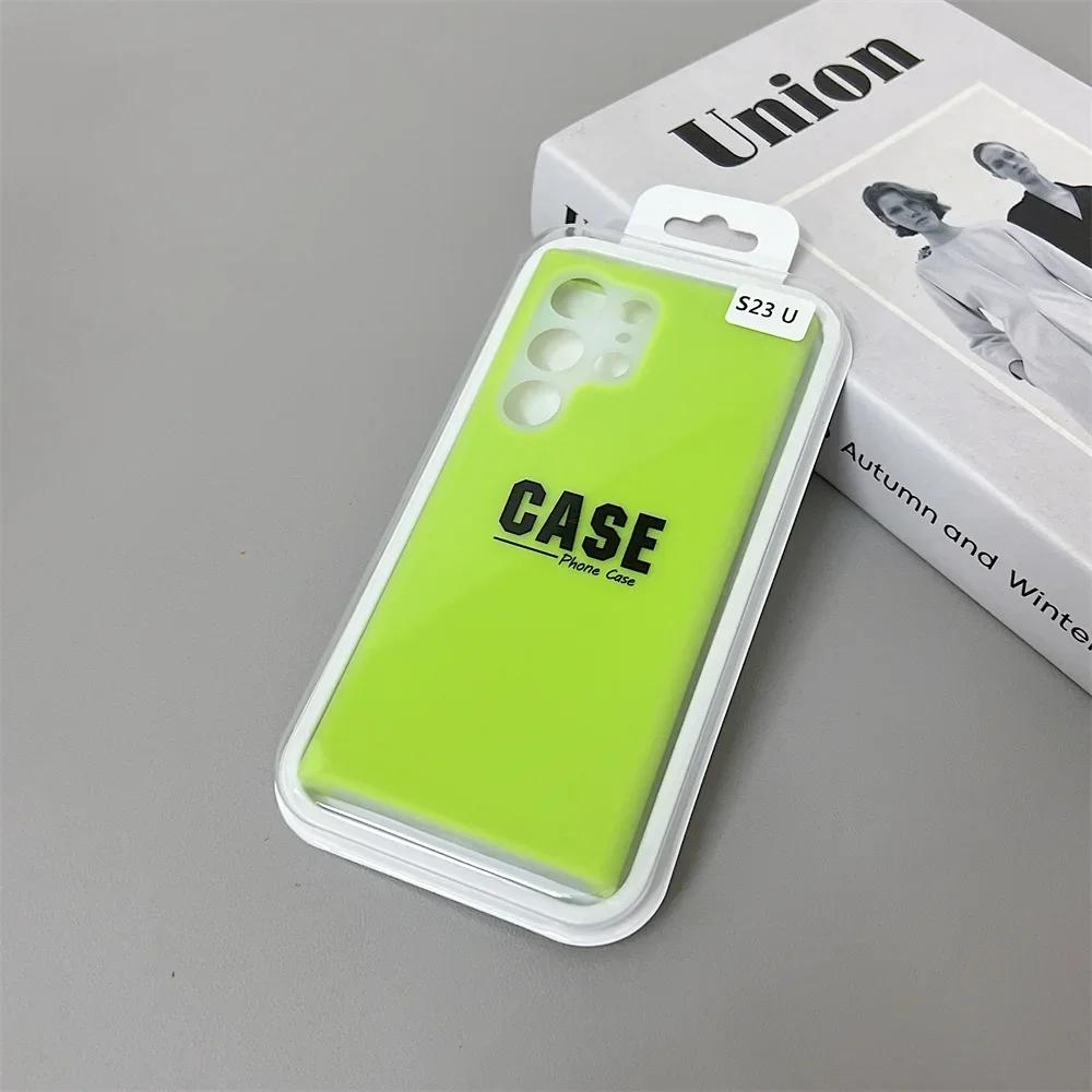 Luxury Silica Gel Jelly Liquid Silicone Case for Samsung Galaxy S25 S24 S23 Ultra Plus S24FE S23FE Anti-fall Clear Hard Cover
