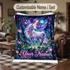 Coperta da divano a tema unicorno con nome personalizzato, coperta morbida e accogliente per casa, divano, letto